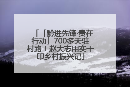 「黔进先锋·贵在行动」700多天驻村路！赵大志用实干印乡村振兴记