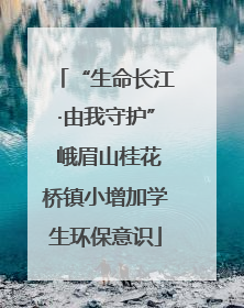 “生命长江·由我守护” 峨眉山桂花桥镇小增加学生环保意识