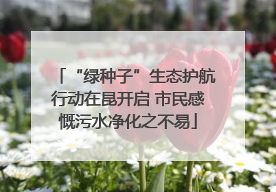 “绿种子”生态护航行动在昆开启 市民感慨污水净化之不易