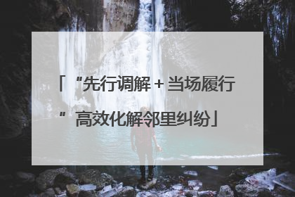“先行调解＋当场履行”高效化解邻里纠纷