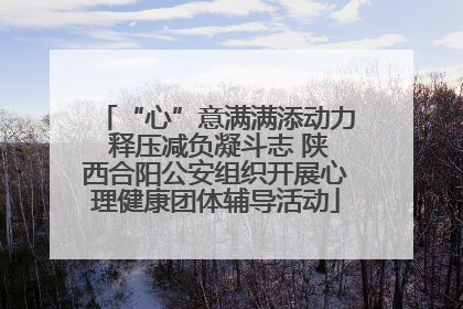 “心”意满满添动力 释压减负凝斗志 陕西合阳公安组织开展心理健康团体辅导活动