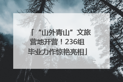 “山外青山”文旅营地开营！236组毕业力作惊艳亮相