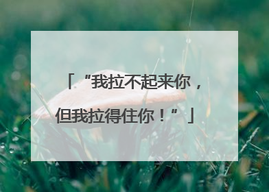 “我拉不起来你，但我拉得住你！”