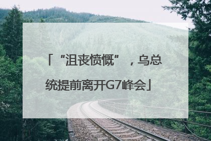 “沮丧愤慨”，乌总统提前离开G7峰会