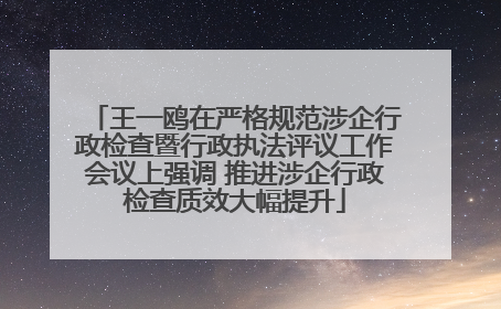 王一鸥在严格规范涉企行政检查暨行政执法评议工作会议上强调 推进涉企行政检查质效大幅提升