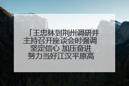 王忠林到荆州调研并主持召开座谈会时强调 坚定信心 加压奋进 努力当好江汉平原高质量发展排头兵