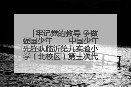 牢记党的教导 争做强国少年——中国少年先锋队临沂第九实验小学（北校区）第三次代表大会胜利召开