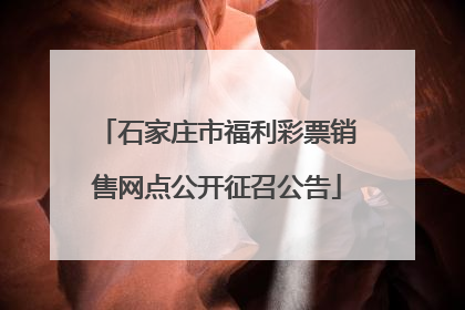 石家庄市福利彩票销售网点公开征召公告