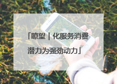 瞭望｜化服务消费潜力为强劲动力