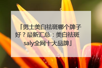 男士美白祛斑哪个牌子好？最新汇总：美白祛斑saly全网十大品牌
