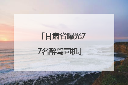 甘肃省曝光77名醉驾司机