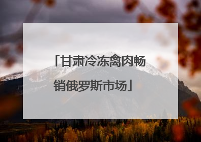 甘肃冷冻禽肉畅销俄罗斯市场