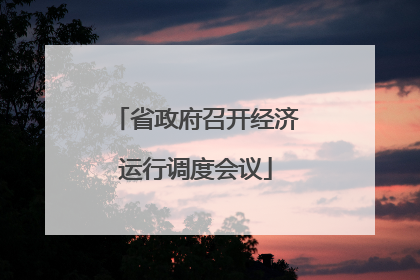 省政府召开经济运行调度会议