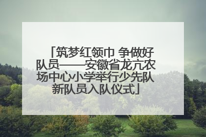 筑梦红领巾 争做好队员——安徽省龙亢农场中心小学举行少先队新队员入队仪式
