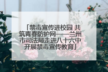 禁毒宣传进校园 共筑青春防护网——兰州市司法局走进八十六中开展禁毒宣传教育