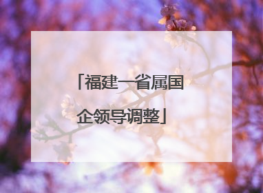 福建一省属国企领导调整