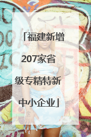 福建新增207家省级专精特新中小企业