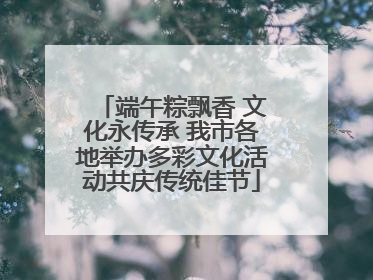端午粽飘香 文化永传承 我市各地举办多彩文化活动共庆传统佳节