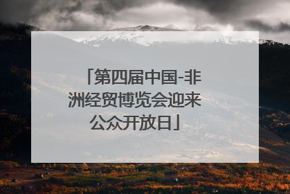 第四届中国-非洲经贸博览会迎来公众开放日