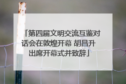 第四届文明交流互鉴对话会在敦煌开幕 胡昌升出席开幕式并致辞