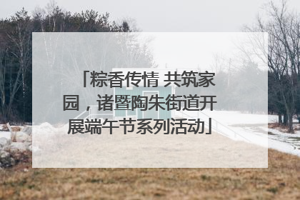 粽香传情 共筑家园，诸暨陶朱街道开展端午节系列活动