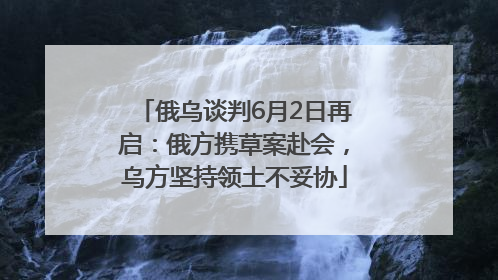 俄乌谈判6月2日再启：俄方携草案赴会，乌方坚持领土不妥协