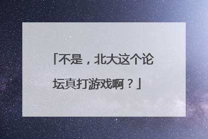 不是，北大这个论坛真打游戏啊？