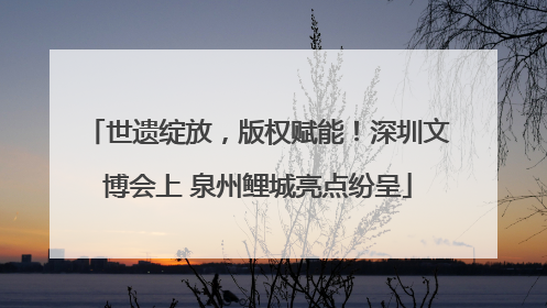 世遗绽放，版权赋能！深圳文博会上 泉州鲤城亮点纷呈