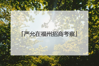 严允在福州招商考察