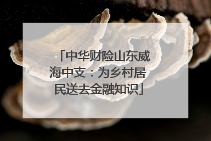 中华财险山东威海中支：为乡村居民送去金融知识