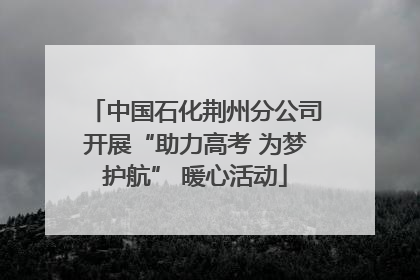 中国石化荆州分公司开展“助力高考 为梦护航” 暖心活动