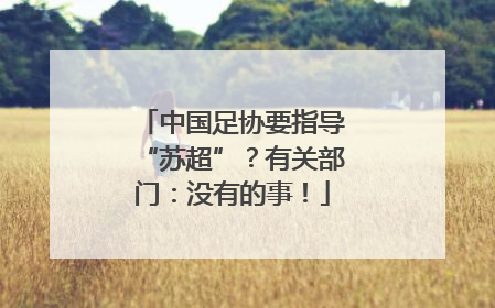 中国足协要指导“苏超”？有关部门：没有的事！
