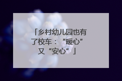 乡村幼儿园也有了校车：“暖心”又“安心”