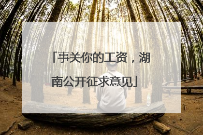 事关你的工资，湖南公开征求意见