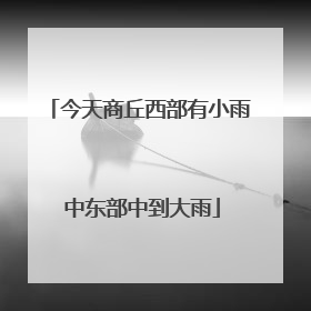 今天商丘西部有小雨 中东部中到大雨