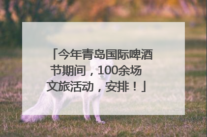 今年青岛国际啤酒节期间，100余场文旅活动，安排！