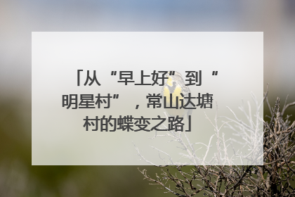 从“早上好”到“明星村”，常山达塘村的蝶变之路