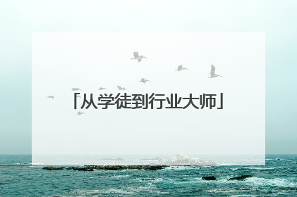 从学徒到行业大师