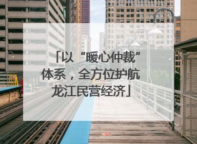 以“暖心仲裁”体系，全方位护航龙江民营经济