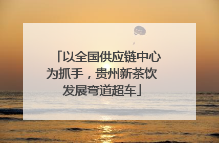 以全国供应链中心为抓手，贵州新茶饮发展弯道超车