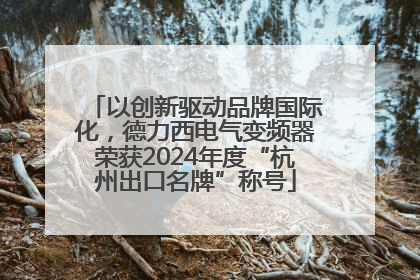 以创新驱动品牌国际化，德力西电气变频器荣获2024年度“杭州出口名牌”称号