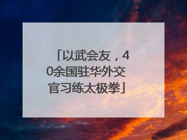 以武会友，40余国驻华外交官习练太极拳