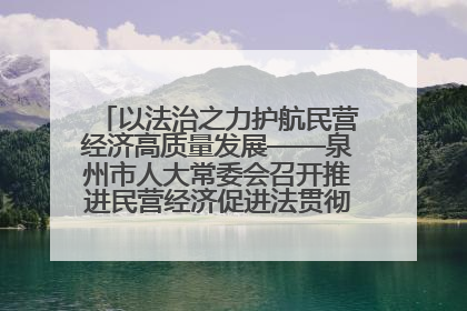 以法治之力护航民营经济高质量发展——泉州市人大常委会召开推进民营经济促进法贯彻实施座谈会