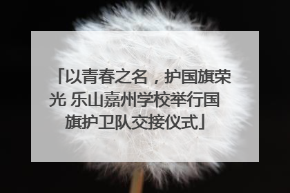 以青春之名，护国旗荣光 乐山嘉州学校举行国旗护卫队交接仪式