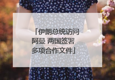 伊朗总统访问阿曼 两国签署多项合作文件