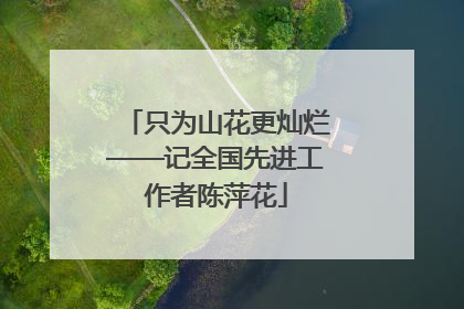 只为山花更灿烂——记全国先进工作者陈萍花
