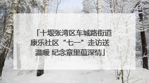 十堰张湾区车城路街道康乐社区“七一”走访送温暖 纪念章里蕴深情