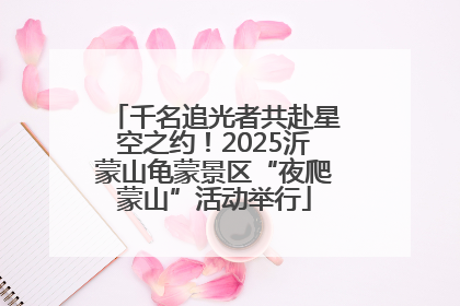 千名追光者共赴星空之约！2025沂蒙山龟蒙景区“夜爬蒙山”活动举行