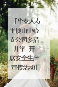 华泰人寿平顶山中心支公司多措并举  开展安全生产宣传活动
