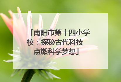 南阳市第十四小学校：探秘古代科技 点燃科学梦想